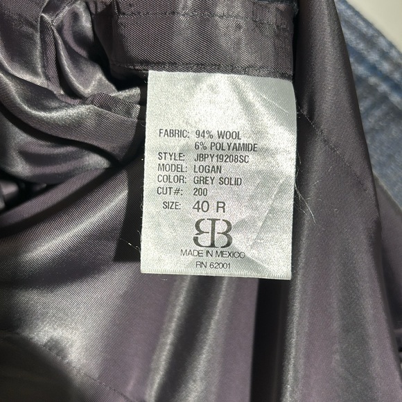 JB Britches Grey & Navy plaid Sport Coat - Picture 4 of 6